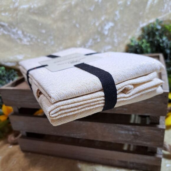 BLOWOUT TILL SOLDOUT Table Runner and napkins in Vanilla Ice Gold BEE & WILLOW - Picture 7 of 13